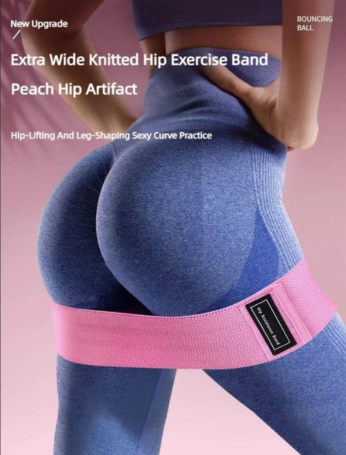 Yoga Fitness Resistance Band - 3 adet kumaş dirençli kalça bandı